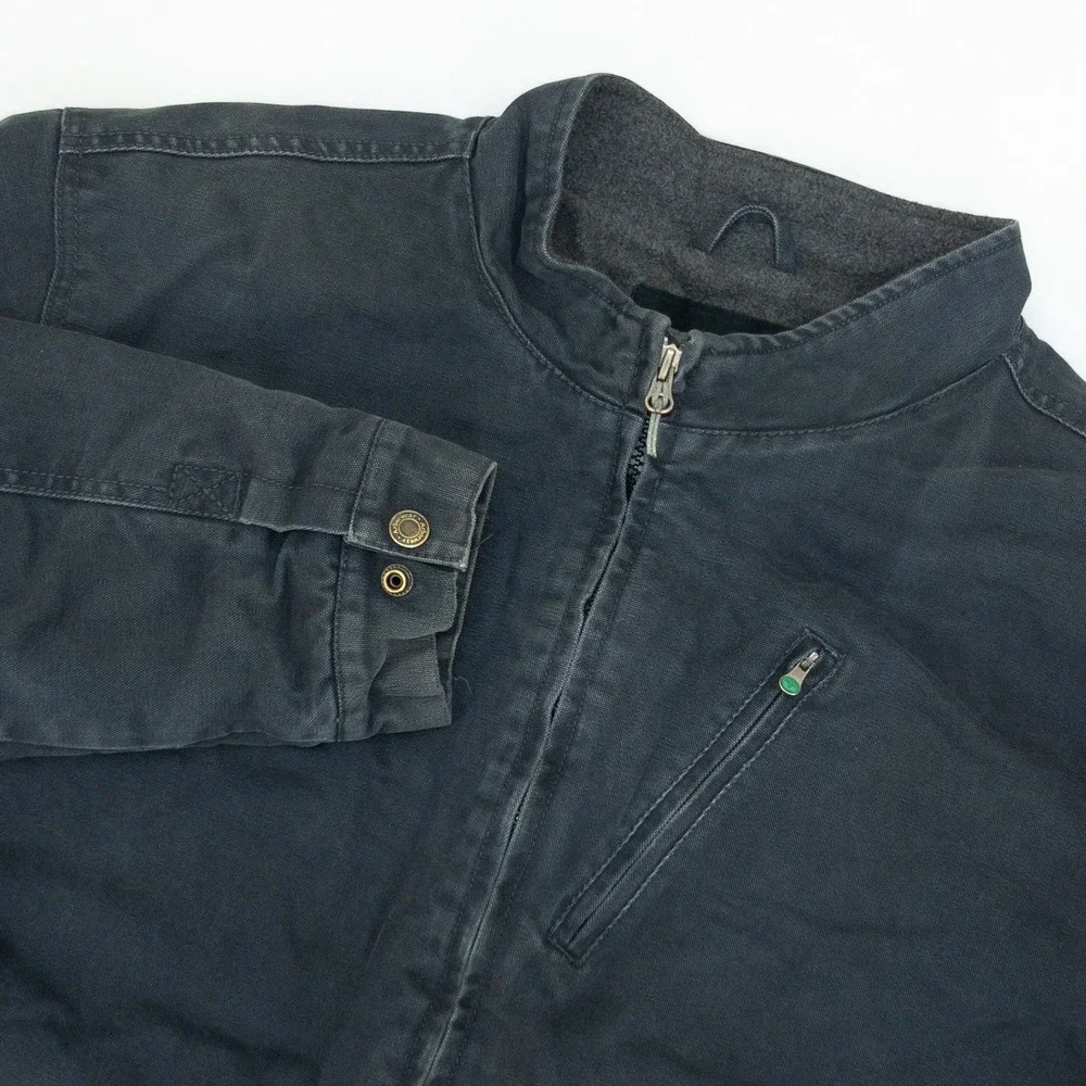SMOKE‎ Arborwear Canvas Jacket Mens 2XL Black Cedar Flex Fleece Lined Barn Chore